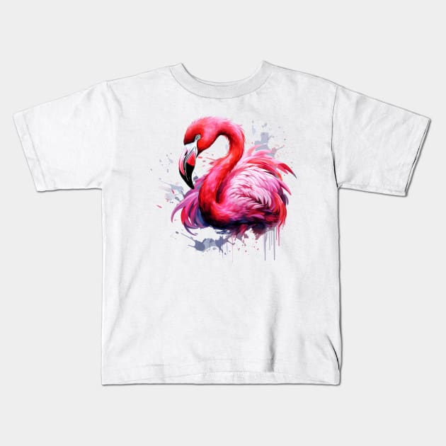 Flamingo Kids T-Shirt by NatashaCuteShop